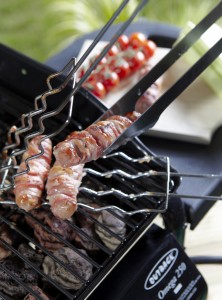 Barbecued sausages