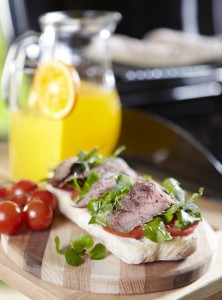 Barbecued meat bap