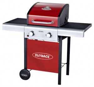 Meteor 2 Burner barbecue in red