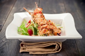 BBQ Puerto Rican Style Chicken Skewers