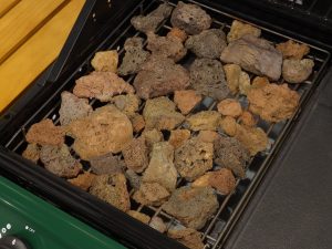 Lava rock in basket