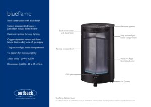 Blue Flame Heater Showcard