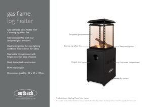 Gas Flame Log Heater Showcard