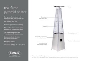 Real Flame Pyramid Heater Showcard